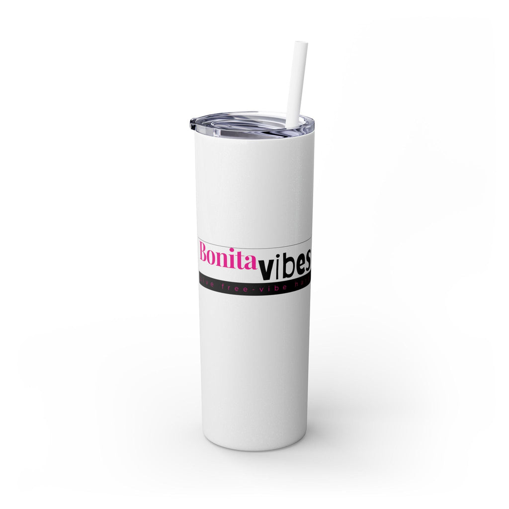 Bonita Vibes: VIBES UNLEASHED Stylish Skinny Tumbler, Perfect for Daily Hydration, Gifts, Home Office, Travel Mug, Summer Fun, Eco - Friendly Drinkware - My Bonita Vibes