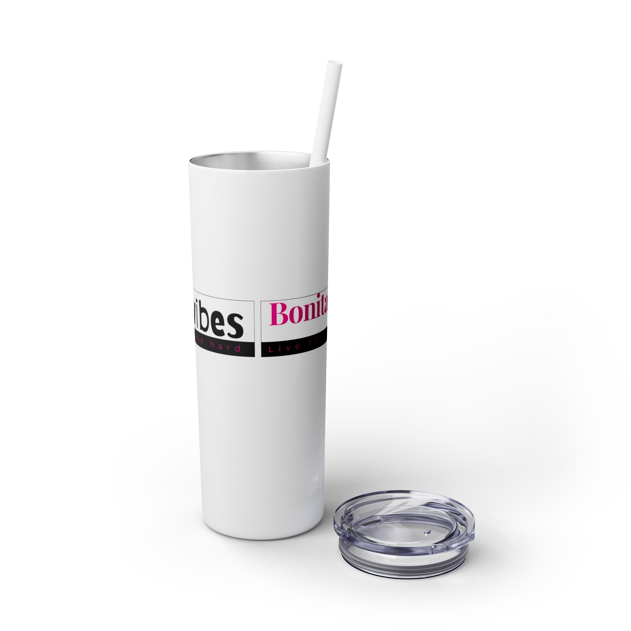 Bonita Vibes: VIBES UNLEASHED Stylish Skinny Tumbler, Perfect for Daily Hydration, Gifts, Home Office, Travel Mug, Summer Fun, Eco - Friendly Drinkware - My Bonita Vibes