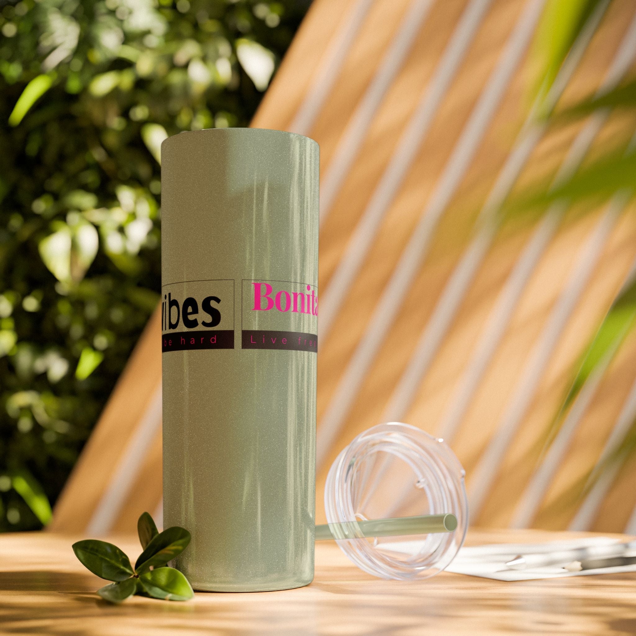 Bonita Vibes: VIBES UNLEASHED Stylish Skinny Tumbler, Perfect for Daily Hydration, Gifts, Home Office, Travel Mug, Summer Fun, Eco - Friendly Drinkware - My Bonita Vibes