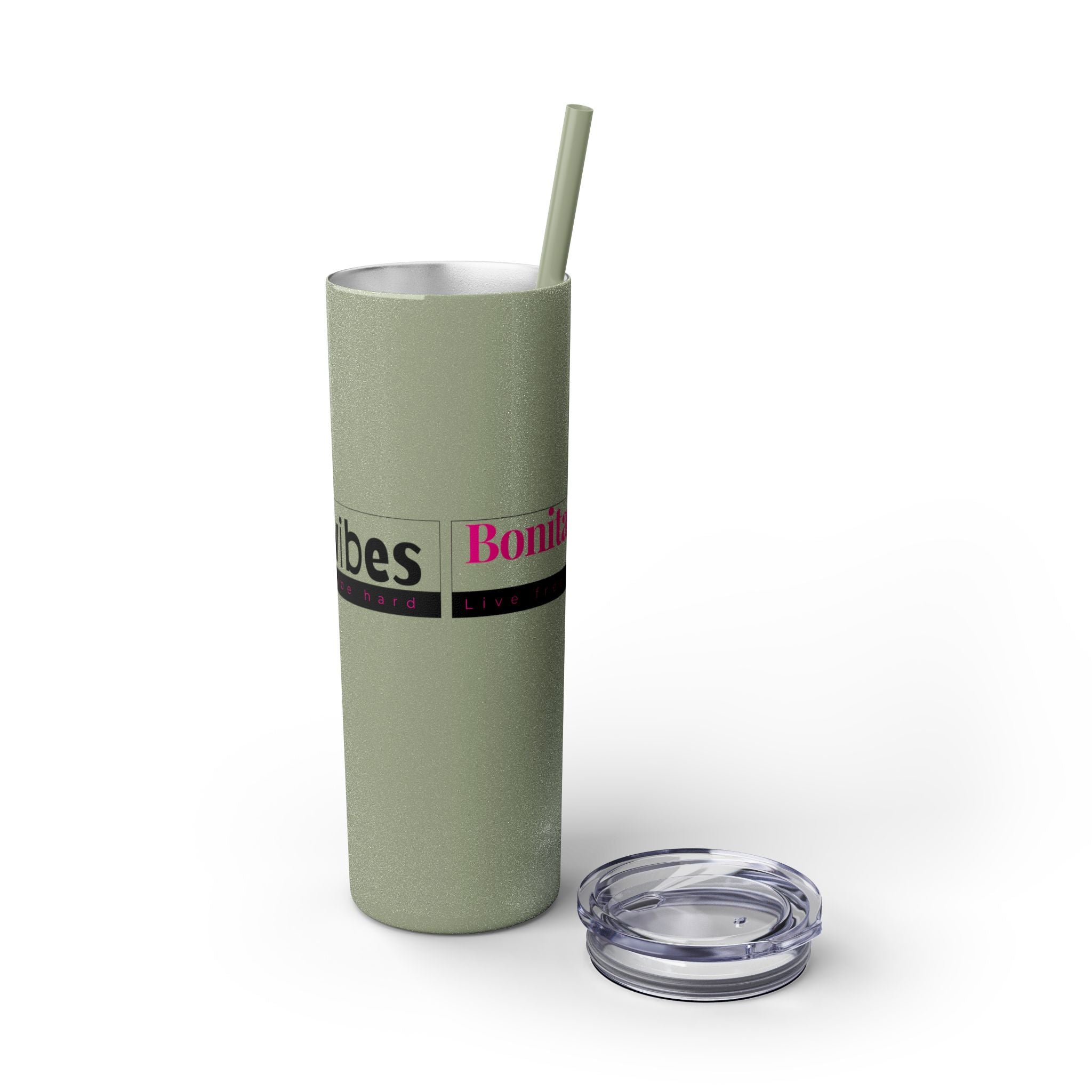 Bonita Vibes: VIBES UNLEASHED Stylish Skinny Tumbler, Perfect for Daily Hydration, Gifts, Home Office, Travel Mug, Summer Fun, Eco - Friendly Drinkware - My Bonita Vibes