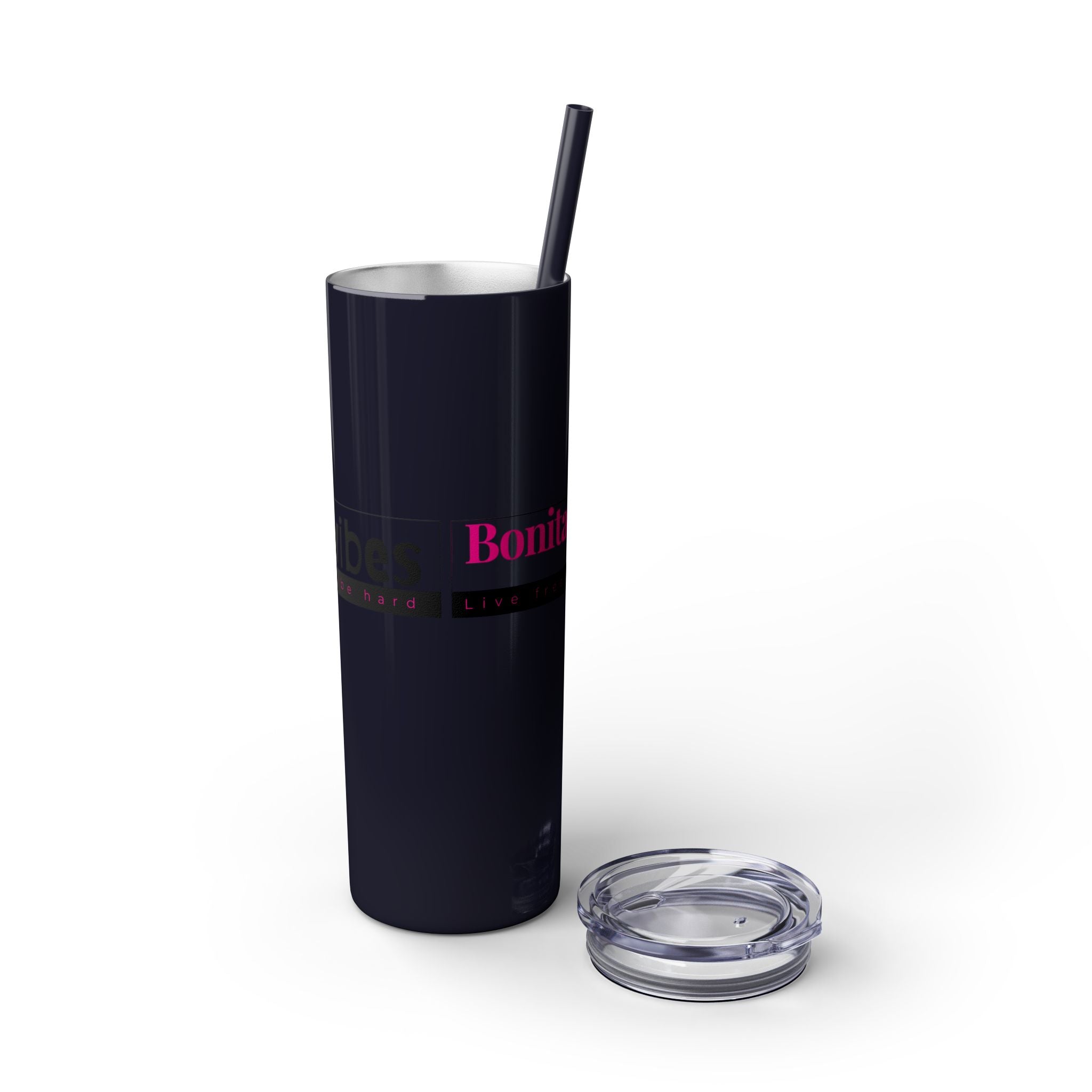 Bonita Vibes: VIBES UNLEASHED Stylish Skinny Tumbler, Perfect for Daily Hydration, Gifts, Home Office, Travel Mug, Summer Fun, Eco - Friendly Drinkware - My Bonita Vibes