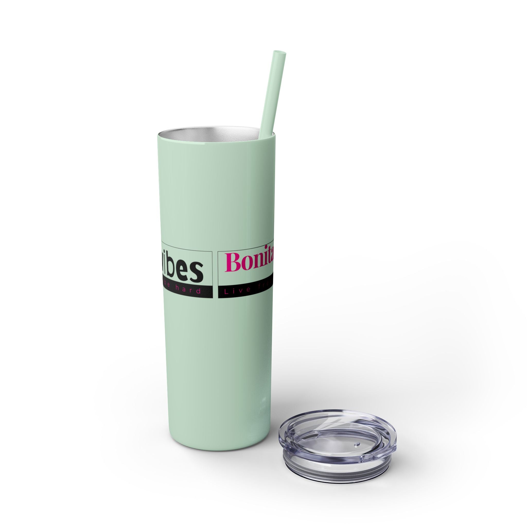 Bonita Vibes: VIBES UNLEASHED Stylish Skinny Tumbler, Perfect for Daily Hydration, Gifts, Home Office, Travel Mug, Summer Fun, Eco - Friendly Drinkware - My Bonita Vibes