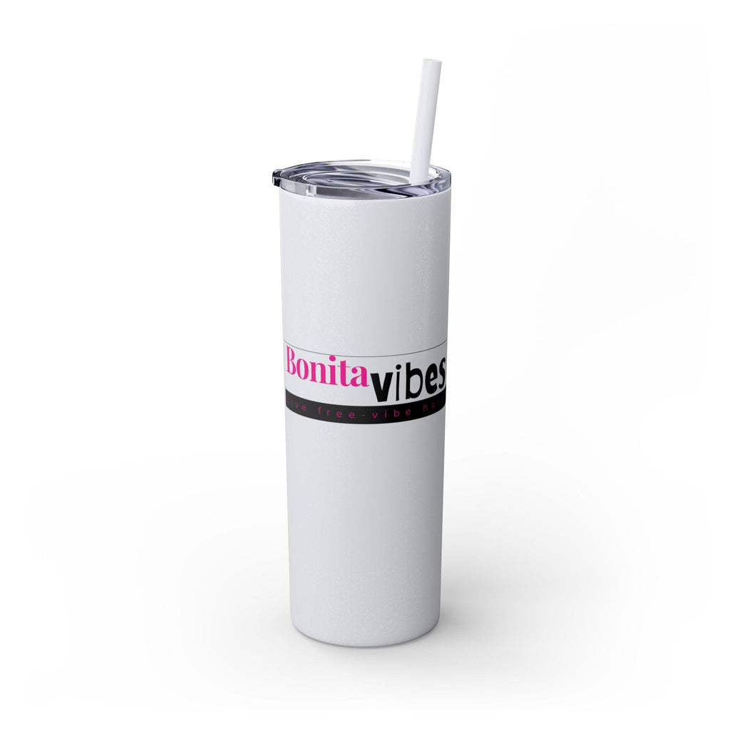 Bonita Vibes: VIBES UNLEASHED Stylish Skinny Tumbler, Perfect for Daily Hydration, Gifts, Home Office, Travel Mug, Summer Fun, Eco - Friendly Drinkware - My Bonita Vibes