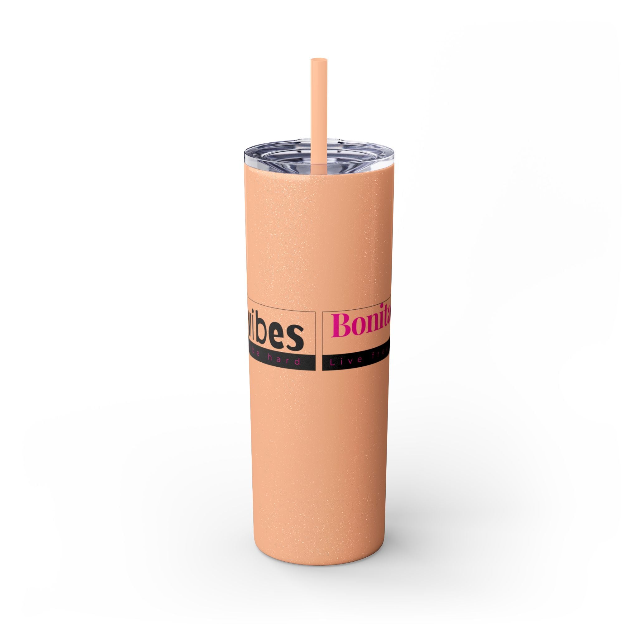 Bonita Vibes: VIBES UNLEASHED Stylish Skinny Tumbler, Perfect for Daily Hydration, Gifts, Home Office, Travel Mug, Summer Fun, Eco - Friendly Drinkware - My Bonita Vibes