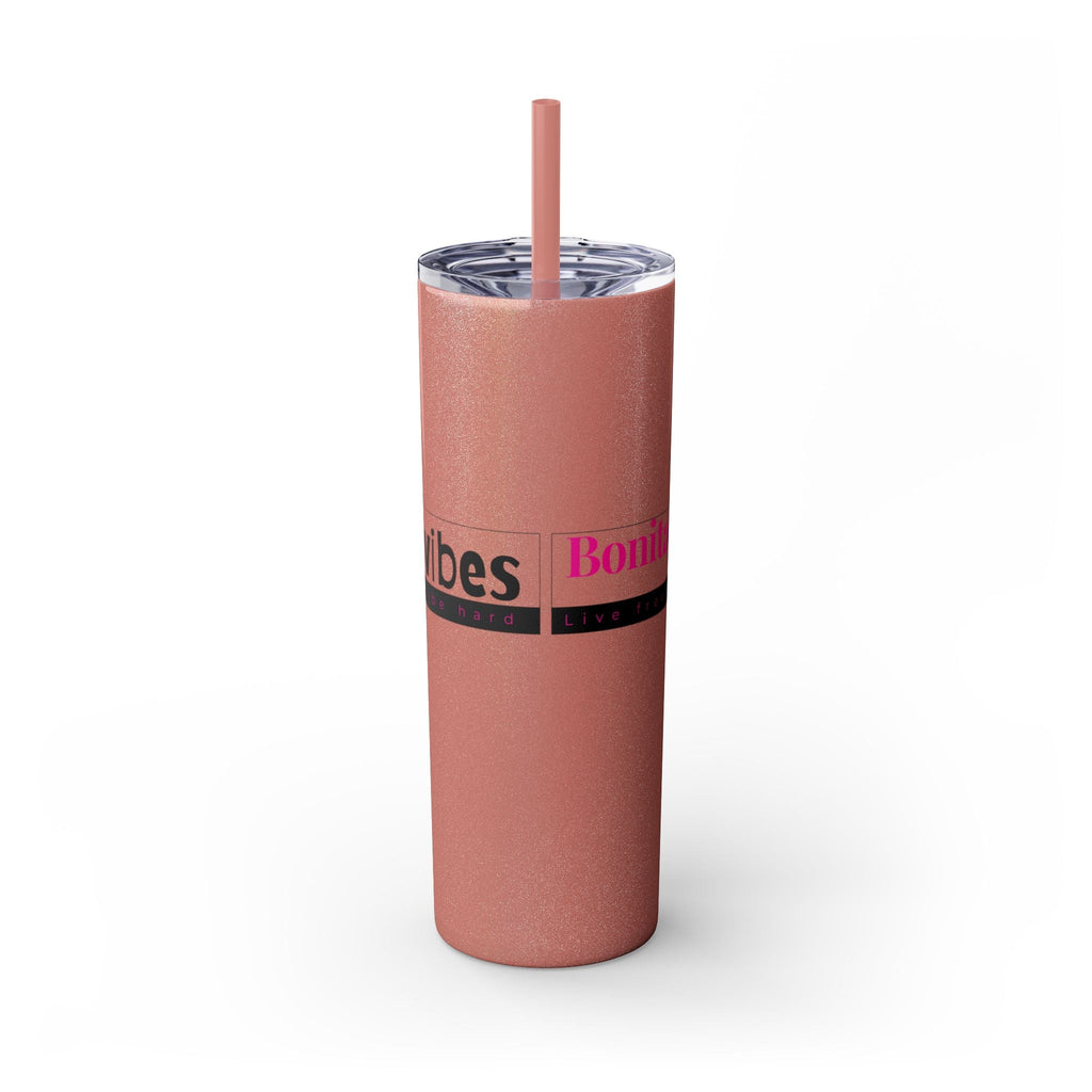 Bonita Vibes: VIBES UNLEASHED Stylish Skinny Tumbler, Perfect for Daily Hydration, Gifts, Home Office, Travel Mug, Summer Fun, Eco - Friendly Drinkware - My Bonita Vibes