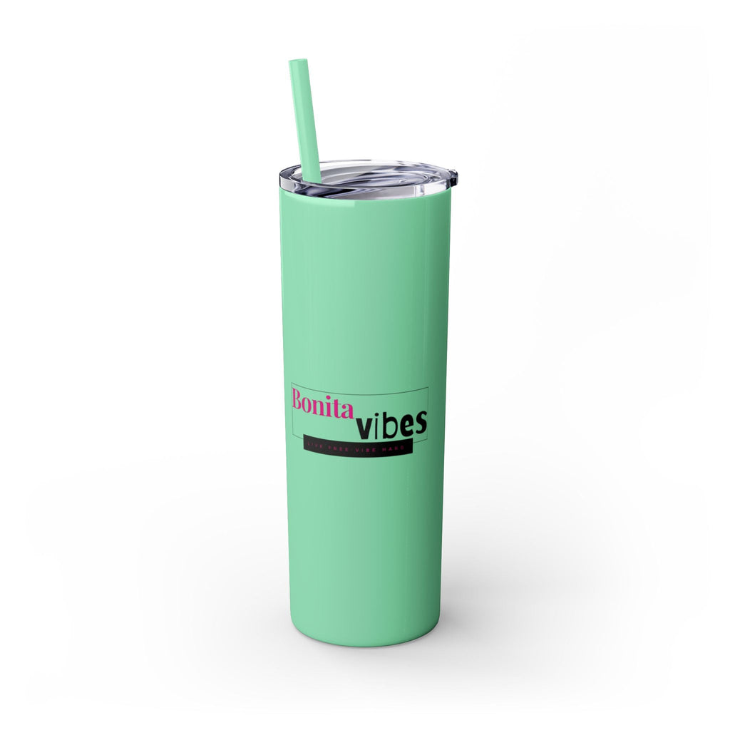 Bonita Vibes: VIBES UNLEASHED Stylish Skinny Tumbler, Perfect for Daily Hydration, Gifts, Home Office, Travel Mug, Summer Fun, Eco - Friendly Drinkware - My Bonita Vibes