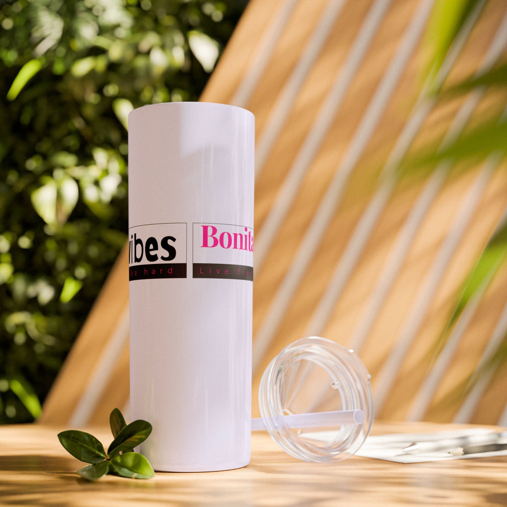 Bonita Vibes: VIBES UNLEASHED Stylish Skinny Tumbler, Perfect for Daily Hydration, Gifts, Home Office, Travel Mug, Summer Fun, Eco - Friendly Drinkware - My Bonita Vibes