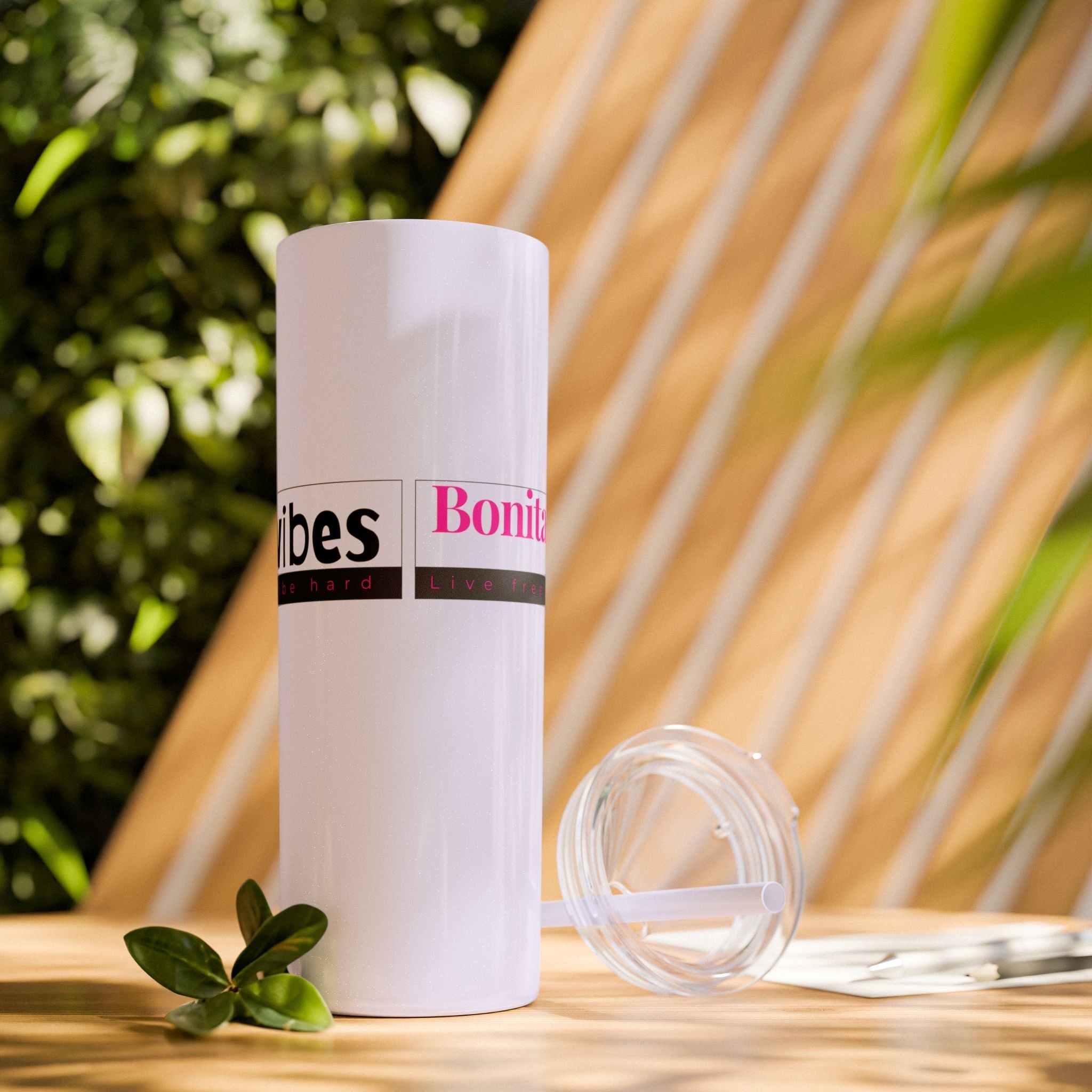 Bonita Vibes: VIBES UNLEASHED Stylish Skinny Tumbler, Perfect for Daily Hydration, Gifts, Home Office, Travel Mug, Summer Fun, Eco - Friendly Drinkware - My Bonita Vibes