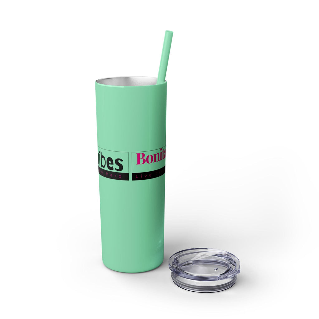 Bonita Vibes: VIBES UNLEASHED Stylish Skinny Tumbler, Perfect for Daily Hydration, Gifts, Home Office, Travel Mug, Summer Fun, Eco - Friendly Drinkware - My Bonita Vibes