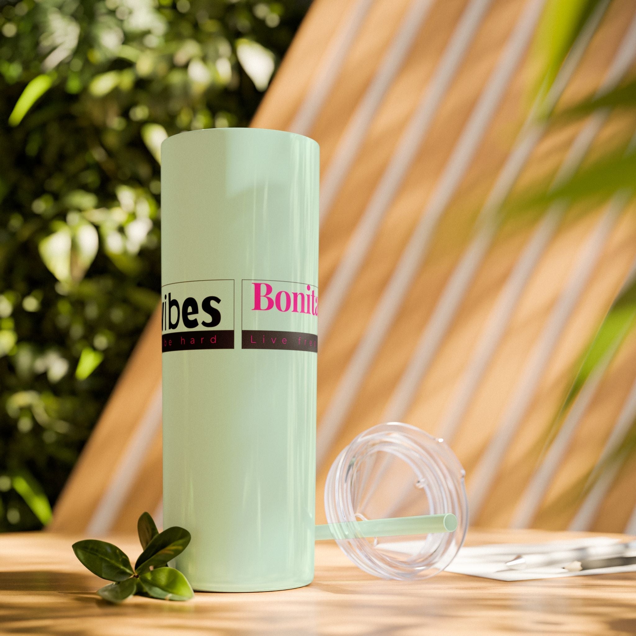 Bonita Vibes: VIBES UNLEASHED Stylish Skinny Tumbler, Perfect for Daily Hydration, Gifts, Home Office, Travel Mug, Summer Fun, Eco - Friendly Drinkware - My Bonita Vibes