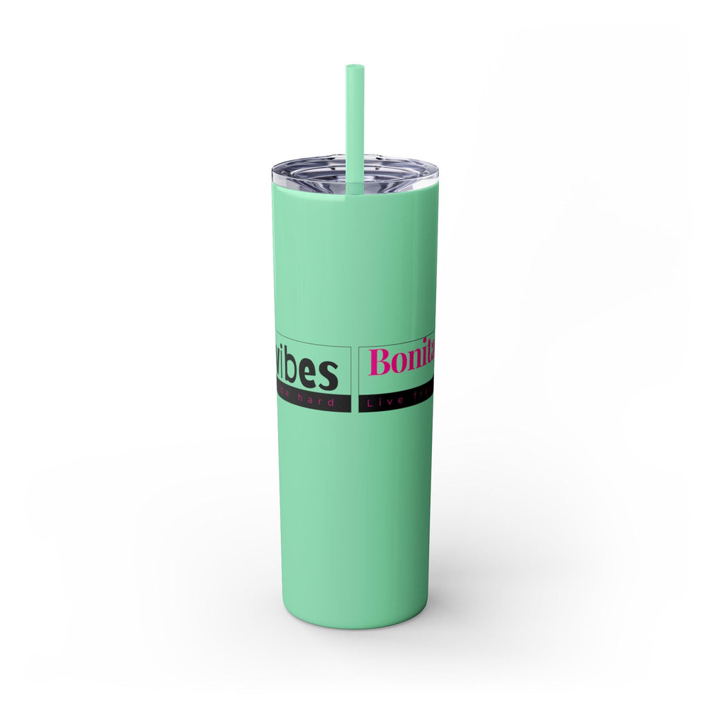 Bonita Vibes: VIBES UNLEASHED Stylish Skinny Tumbler, Perfect for Daily Hydration, Gifts, Home Office, Travel Mug, Summer Fun, Eco - Friendly Drinkware - My Bonita Vibes