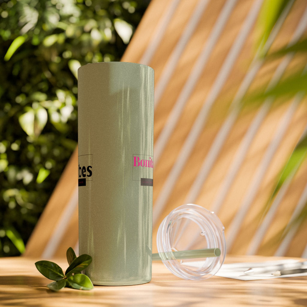 Bonita Vibes: VIBES UNLEASHED Stylish Skinny Tumbler, Perfect for Daily Hydration, Gifts, Home Office, Travel Mug, Summer Fun, Eco - Friendly Drinkware - My Bonita Vibes