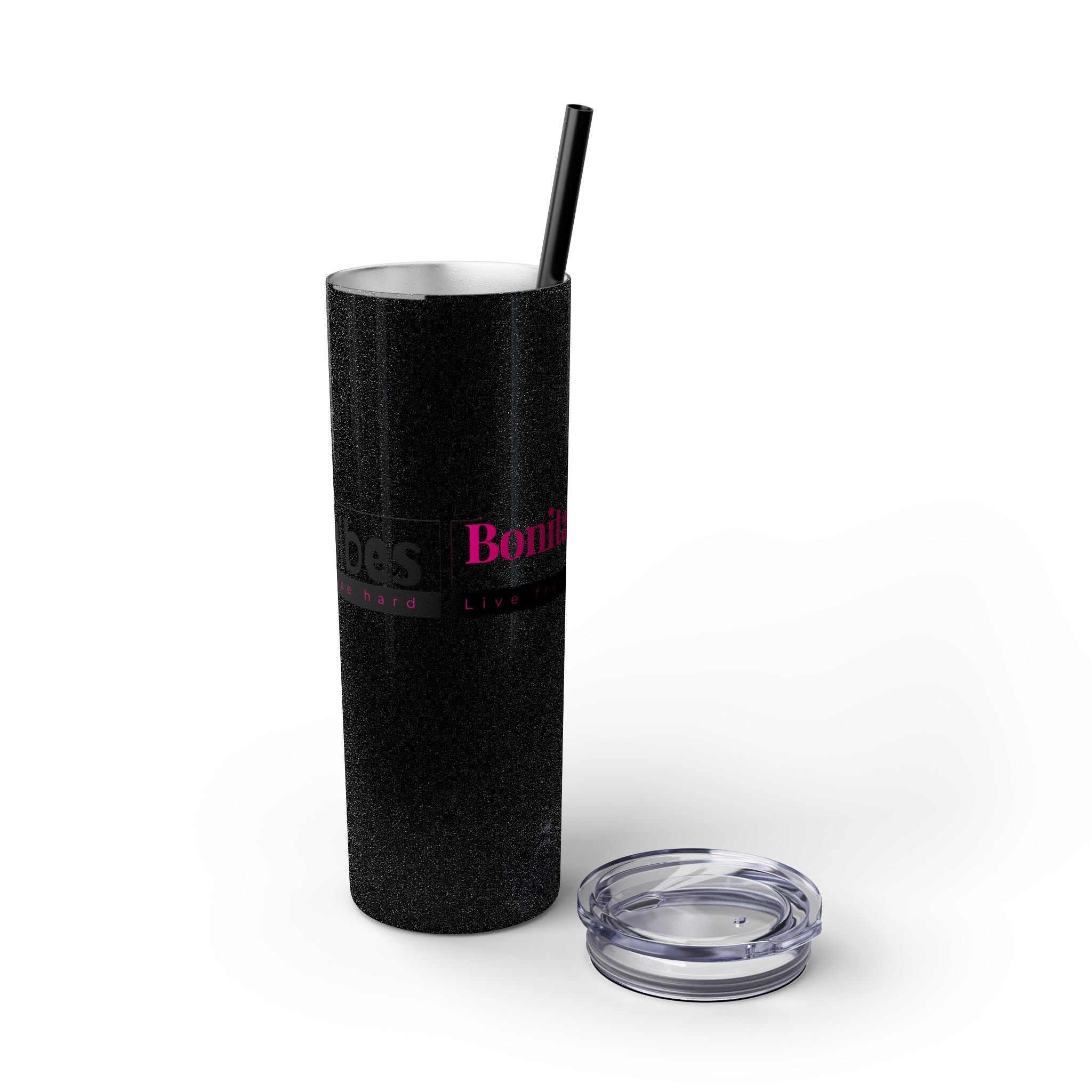 Bonita Vibes: VIBES UNLEASHED Stylish Skinny Tumbler, Perfect for Daily Hydration, Gifts, Home Office, Travel Mug, Summer Fun, Eco - Friendly Drinkware - My Bonita Vibes