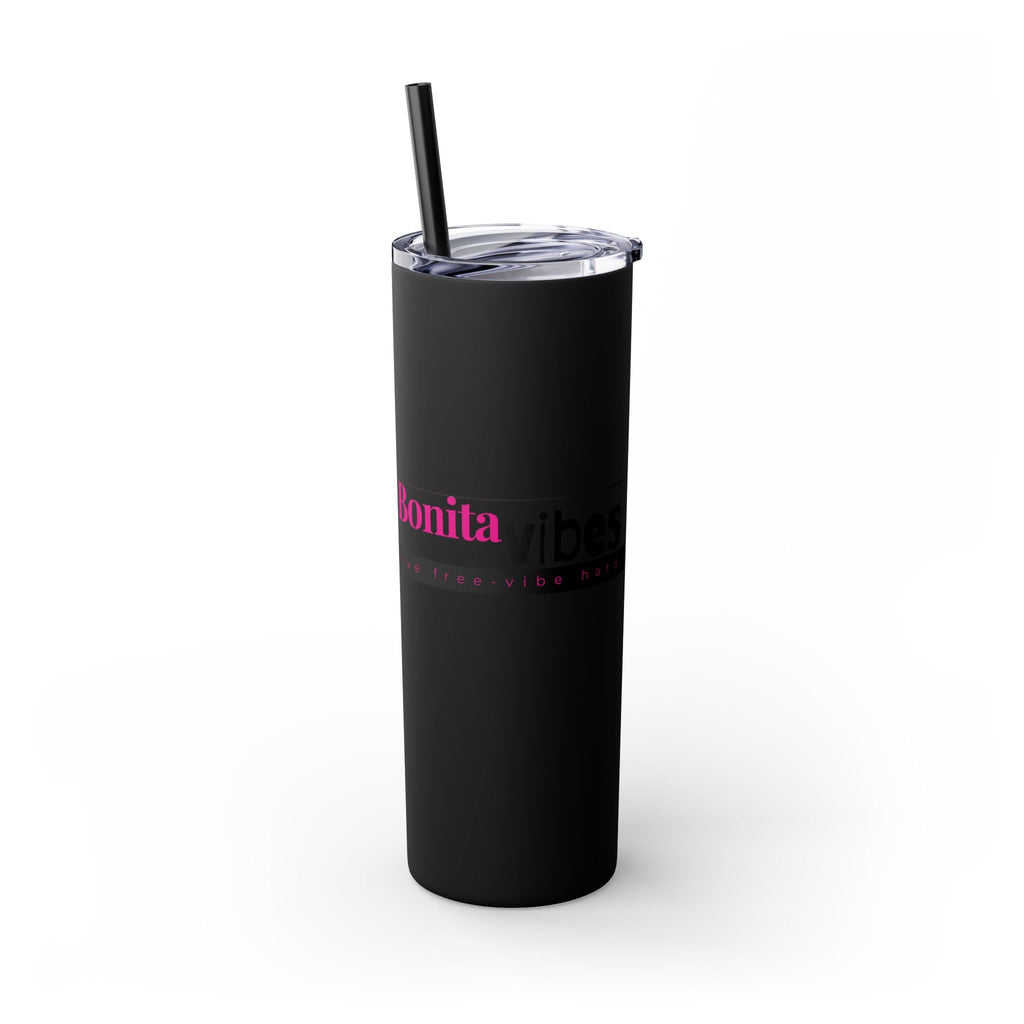 Bonita Vibes: VIBES UNLEASHED Stylish Skinny Tumbler, Perfect for Daily Hydration, Gifts, Home Office, Travel Mug, Summer Fun, Eco - Friendly Drinkware - My Bonita Vibes