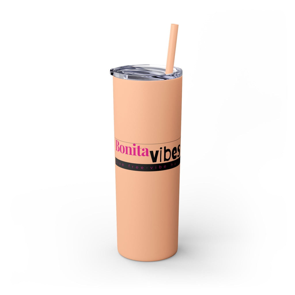 Bonita Vibes: VIBES UNLEASHED Stylish Skinny Tumbler, Perfect for Daily Hydration, Gifts, Home Office, Travel Mug, Summer Fun, Eco - Friendly Drinkware - My Bonita Vibes