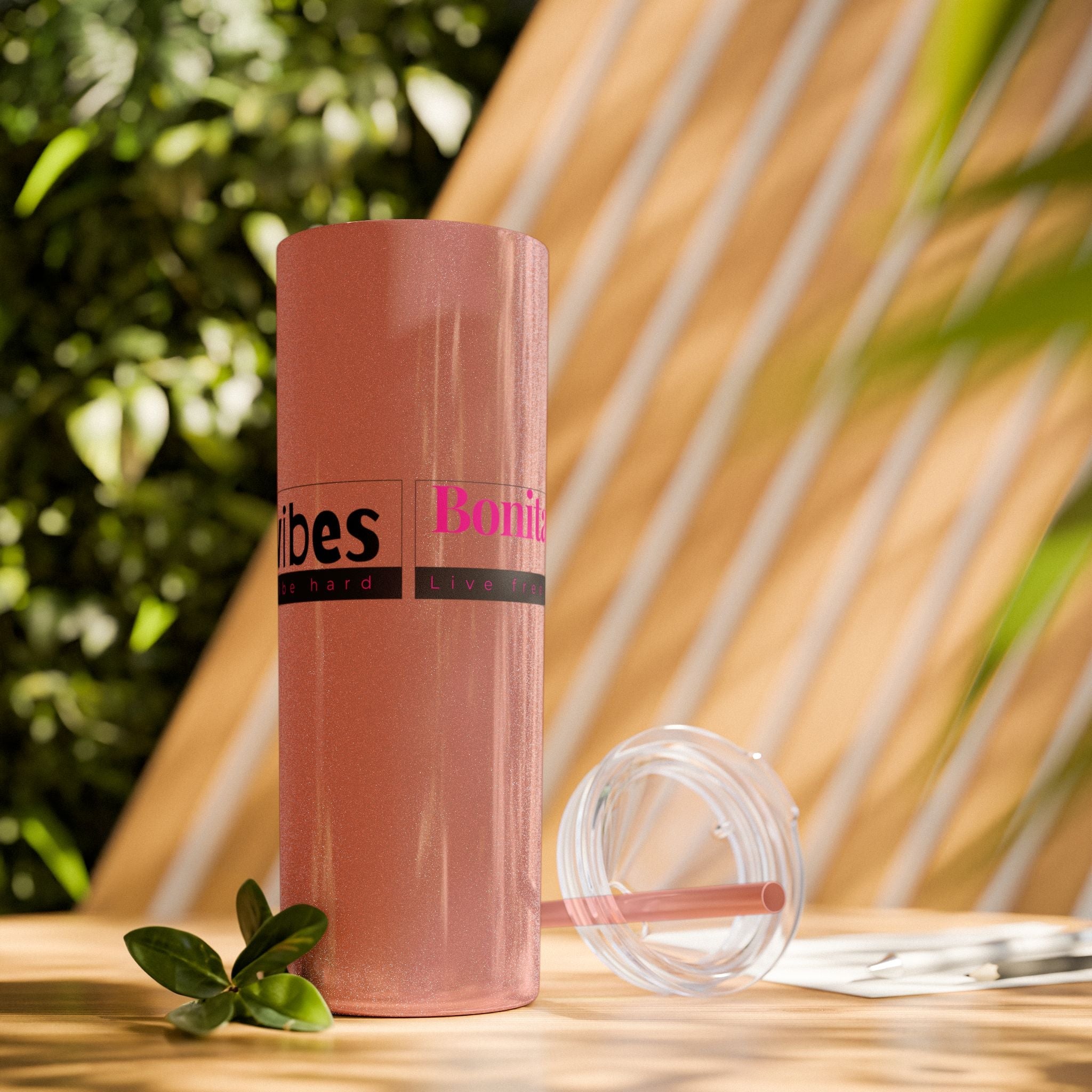 Bonita Vibes: VIBES UNLEASHED Stylish Skinny Tumbler, Perfect for Daily Hydration, Gifts, Home Office, Travel Mug, Summer Fun, Eco - Friendly Drinkware - My Bonita Vibes