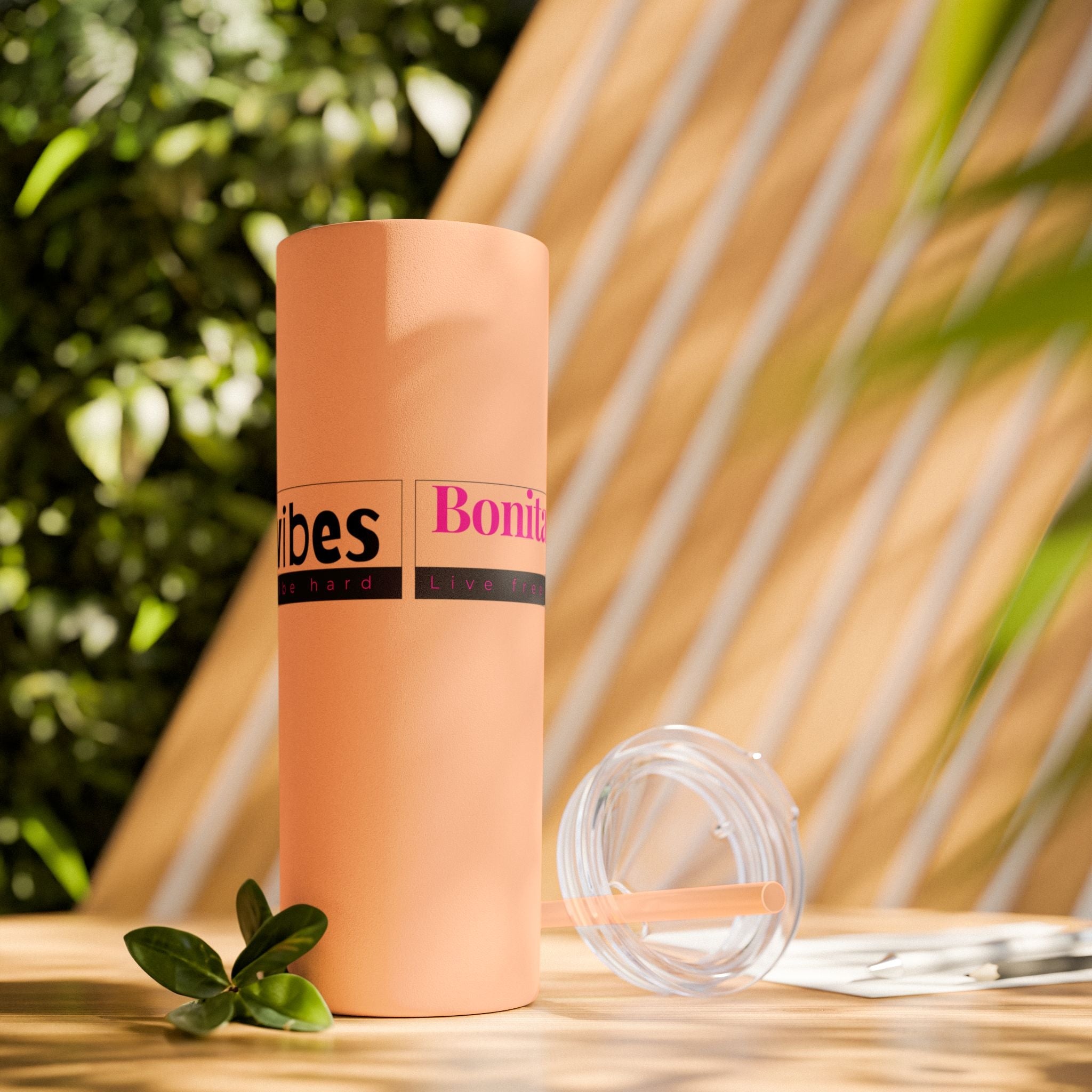 Bonita Vibes: VIBES UNLEASHED Stylish Skinny Tumbler, Perfect for Daily Hydration, Gifts, Home Office, Travel Mug, Summer Fun, Eco - Friendly Drinkware - My Bonita Vibes