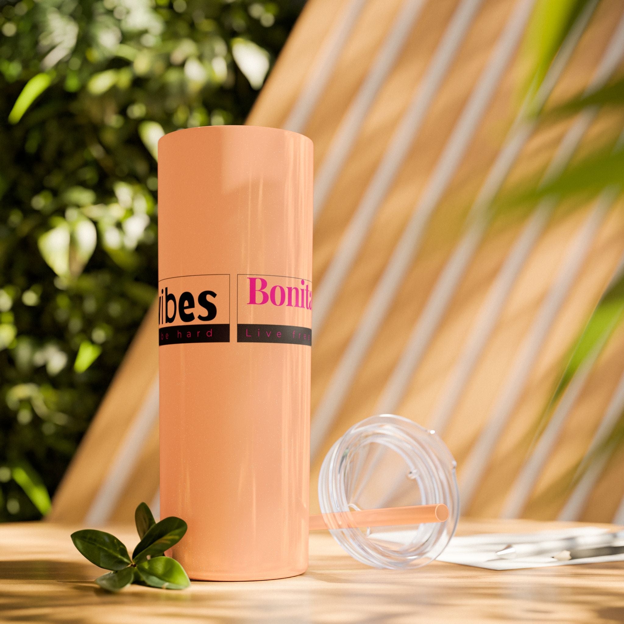 Bonita Vibes: VIBES UNLEASHED Stylish Skinny Tumbler, Perfect for Daily Hydration, Gifts, Home Office, Travel Mug, Summer Fun, Eco - Friendly Drinkware - My Bonita Vibes