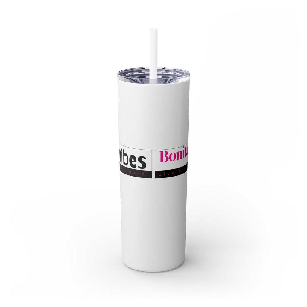 Bonita Vibes: VIBES UNLEASHED Stylish Skinny Tumbler, Perfect for Daily Hydration, Gifts, Home Office, Travel Mug, Summer Fun, Eco - Friendly Drinkware - My Bonita Vibes