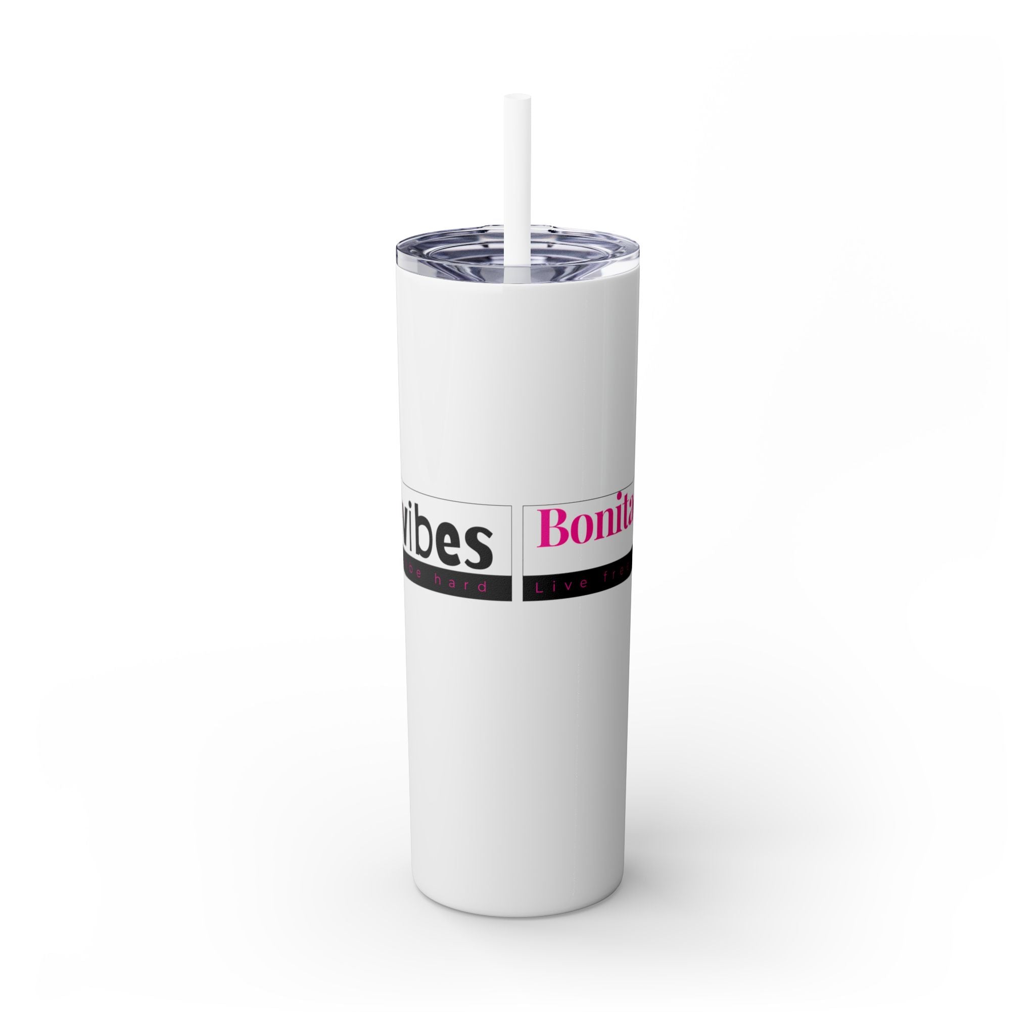 Bonita Vibes: VIBES UNLEASHED Stylish Skinny Tumbler, Perfect for Daily Hydration, Gifts, Home Office, Travel Mug, Summer Fun, Eco - Friendly Drinkware - My Bonita Vibes