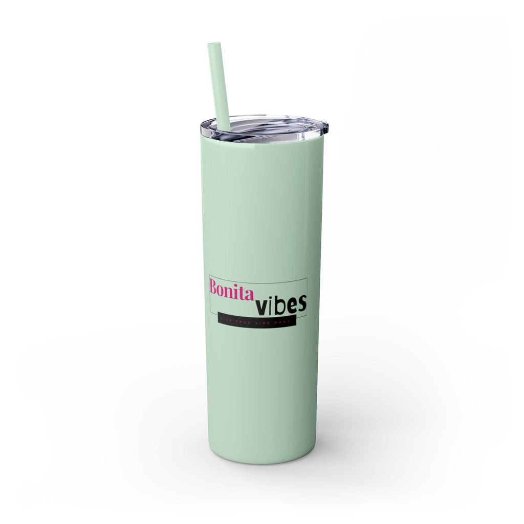 Bonita Vibes: VIBES UNLEASHED Stylish Skinny Tumbler, Perfect for Daily Hydration, Gifts, Home Office, Travel Mug, Summer Fun, Eco - Friendly Drinkware - My Bonita Vibes
