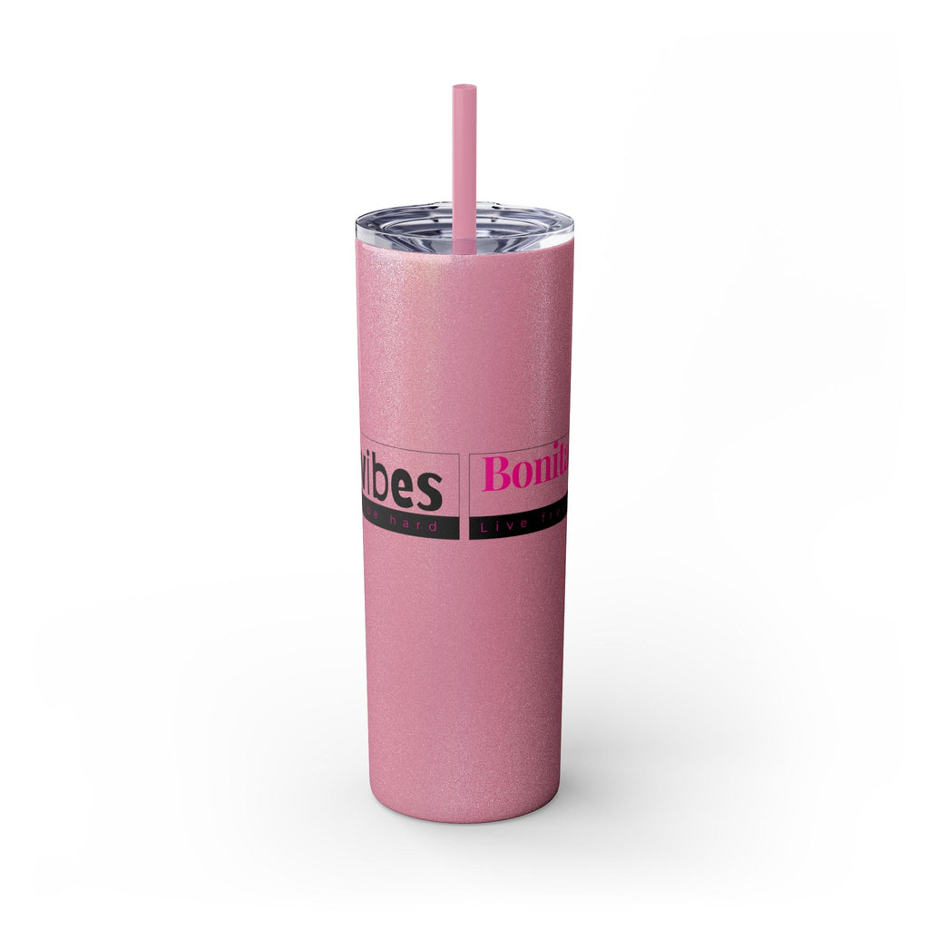 Bonita Vibes: VIBES UNLEASHED Stylish Skinny Tumbler, Perfect for Daily Hydration, Gifts, Home Office, Travel Mug, Summer Fun, Eco - Friendly Drinkware - My Bonita Vibes