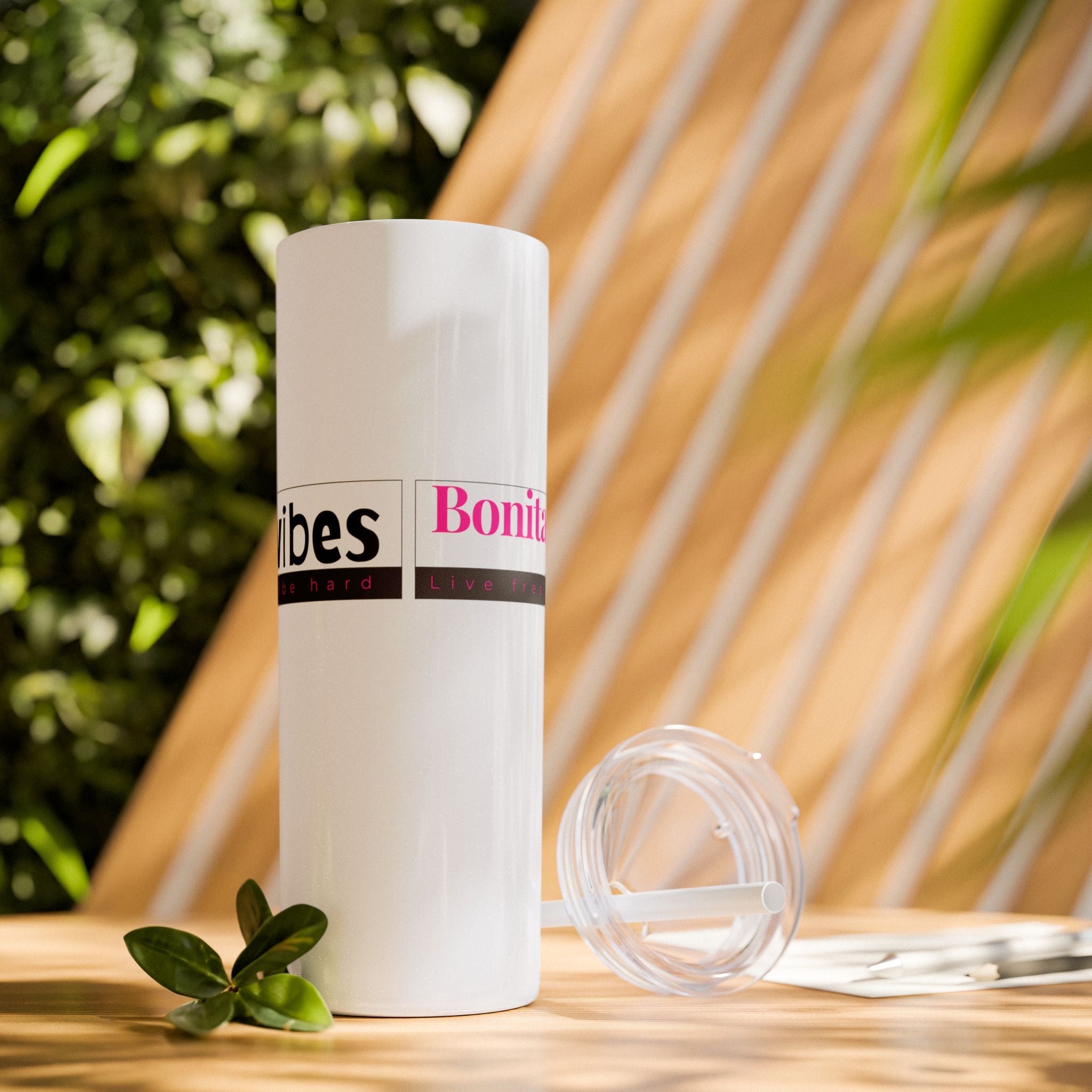 Bonita Vibes: VIBES UNLEASHED Stylish Skinny Tumbler, Perfect for Daily Hydration, Gifts, Home Office, Travel Mug, Summer Fun, Eco - Friendly Drinkware - My Bonita Vibes