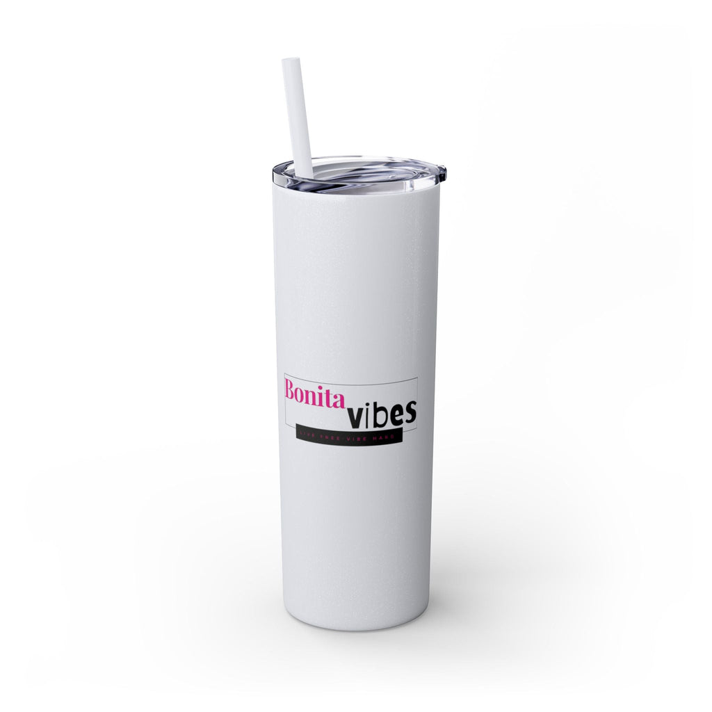 Bonita Vibes: VIBES UNLEASHED Stylish Skinny Tumbler, Perfect for Daily Hydration, Gifts, Home Office, Travel Mug, Summer Fun, Eco - Friendly Drinkware - My Bonita Vibes