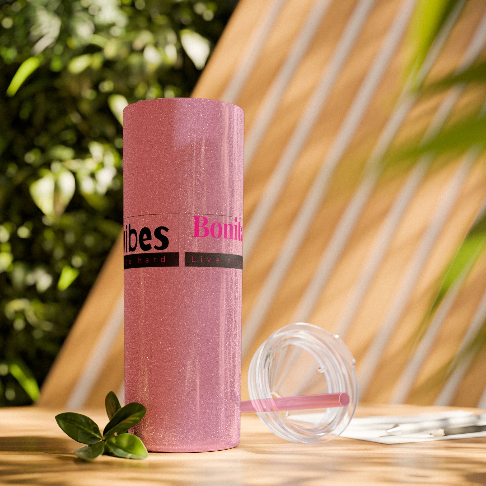 Bonita Vibes: VIBES UNLEASHED Stylish Skinny Tumbler, Perfect for Daily Hydration, Gifts, Home Office, Travel Mug, Summer Fun, Eco - Friendly Drinkware - My Bonita Vibes