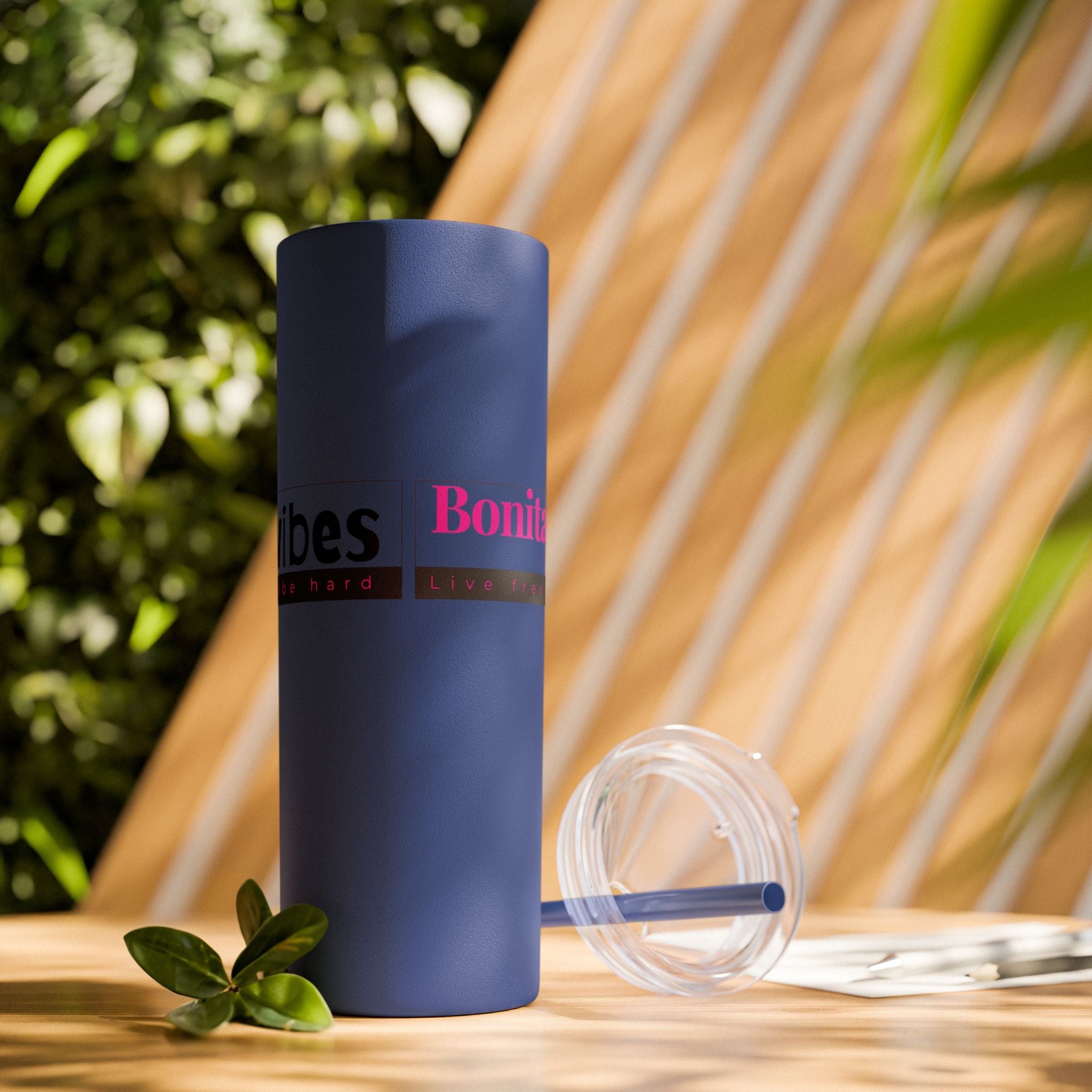 Bonita Vibes: VIBES UNLEASHED Stylish Skinny Tumbler, Perfect for Daily Hydration, Gifts, Home Office, Travel Mug, Summer Fun, Eco - Friendly Drinkware - My Bonita Vibes