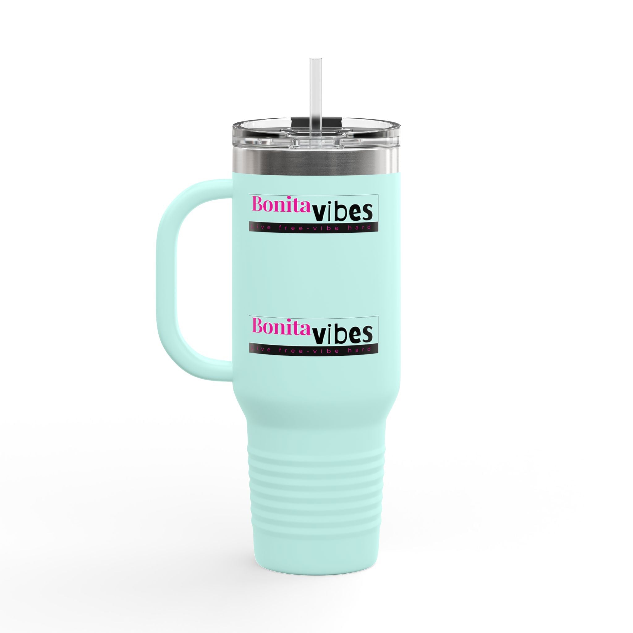 Bonita Vibes: VIBES UNLEASHED Stylish Travel Mug, 40oz - Perfect for Coffee Lovers, Gift for Her, Summer Picnics, On - the - Go Hydration - My Bonita Vibes
