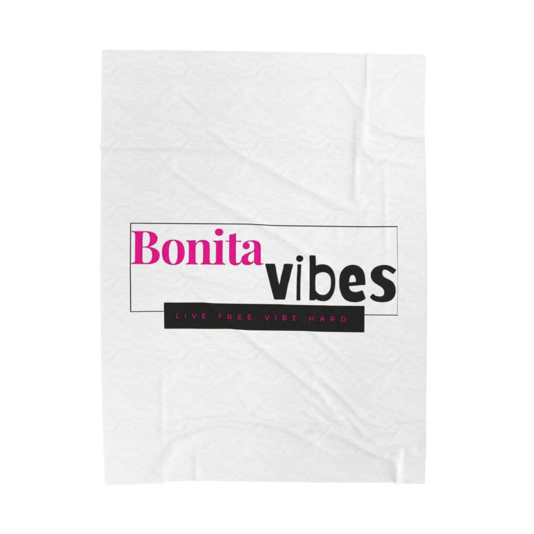 Bonita Vibes: VIBES UNLEASHED Velveteen White Plush Blanket | Cozy Home Decor, Gift for Her, Warm Throw, Inspirational Bedding, Chill Out Essentials - My Bonita Vibes