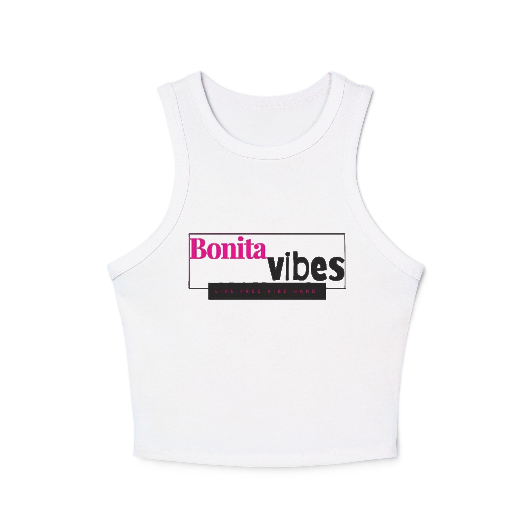 Bonita Vibes: VIBES UNLEASHED Women's Racer Tank Top, Comfortable Summer Top, Casual Wear, Beach Day Outfit, Gift for Her - My Bonita Vibes